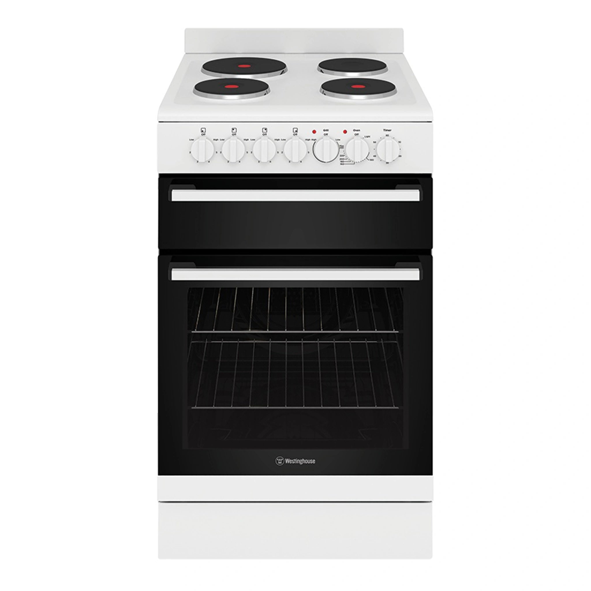 Westinghouse 54cm Freestanding Electric Oven White WFE532WC, Front View