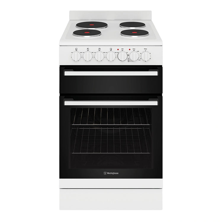 Westinghouse 54cm Freestanding Electric Oven White WFE532WC, Front View