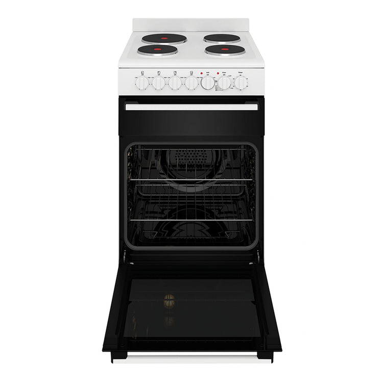 Westinghouse 54cm Freestanding Electric Oven White WFE532WC, Front View Door Open