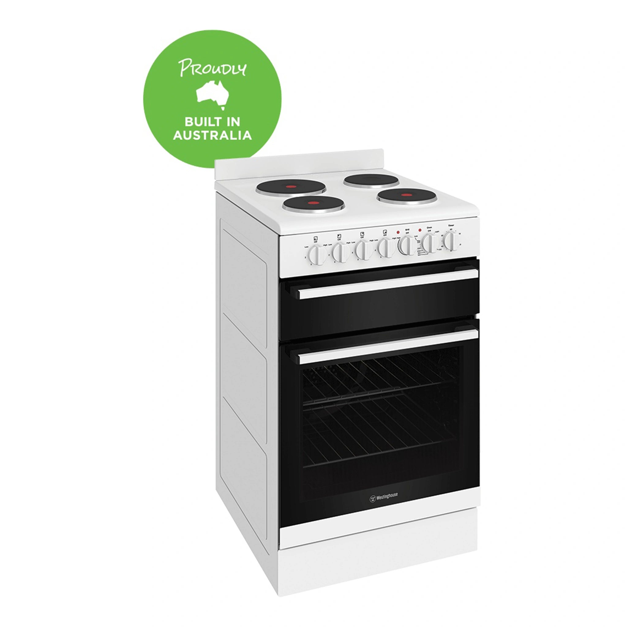 Westinghouse 54cm Freestanding Electric Oven White WFE532WC, Left View