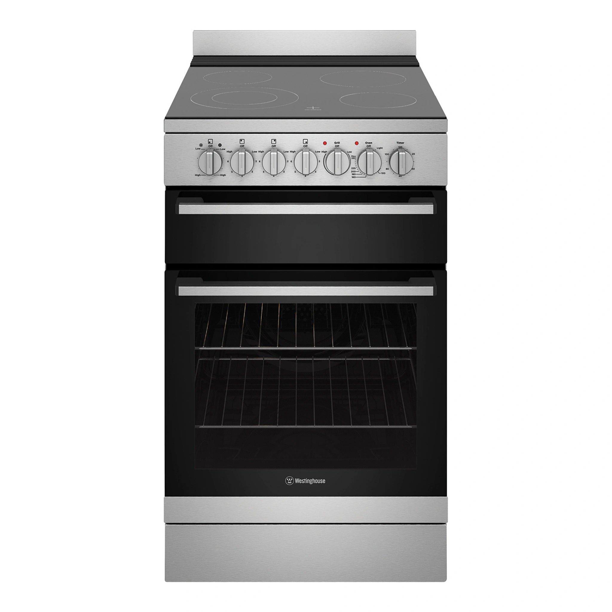 Westinghouse 54cm Freestanding Electric Oven WFE542SCB, Front View