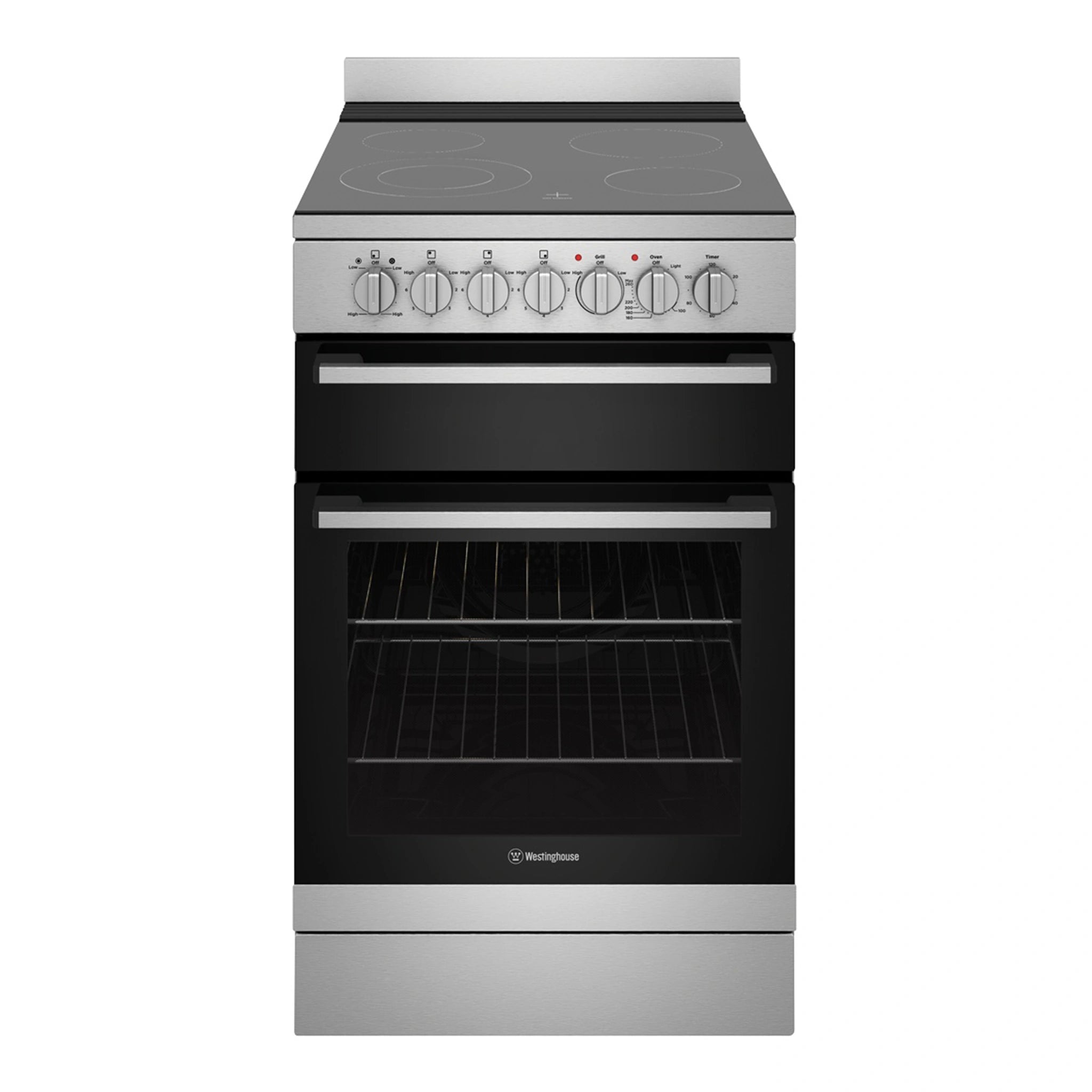 Westinghouse 54cm Freestanding Electric Oven WFE542SCB, Front View