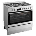 Westinghouse WFE914SC 90cm Dual Fuel Freestanding Cooker, Front right view