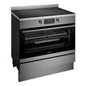 Westinghouse 90cm Electric Freestanding Oven with Induction Cooktop Dark Stainless Steel WFE9756DD, Left Side View