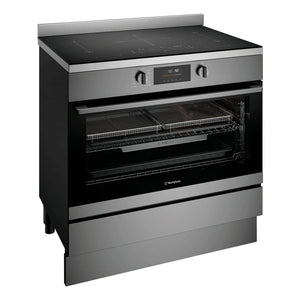 Westinghouse 90cm Electric Freestanding Oven with Induction Cooktop Dark Stainless Steel WFE9756DD, Left Side View