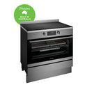 Westinghouse 90cm Electric Freestanding Oven with Induction Cooktop Dark Stainless Steel WFE9756DD, Left Side View