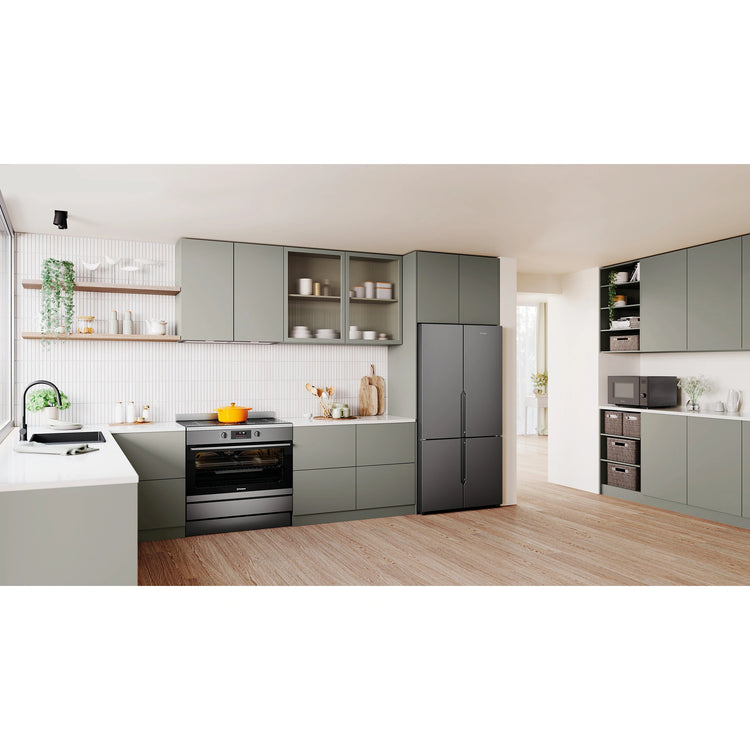 Westinghouse 90cm Electric Freestanding Oven with Induction Cooktop Dark Stainless Steel WFE9756DD, Lifestyle View