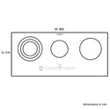 Westinghouse WHC934BA 90cm Electric Ceramic Cooktop, Dimensions