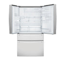 Westinghouse 609L French Door Fridge Stainless Steel WHE6874SA, Front view with top door open