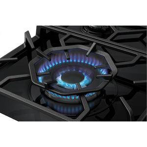 Westinghouse 60cm 3 Burner Ceramic Glass Gas Cooktop Black WHG639BD, Burner On