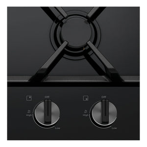 Westinghouse 60cm 3 Burner Ceramic Glass Gas Cooktop Black WHG639BD, Control Panel View