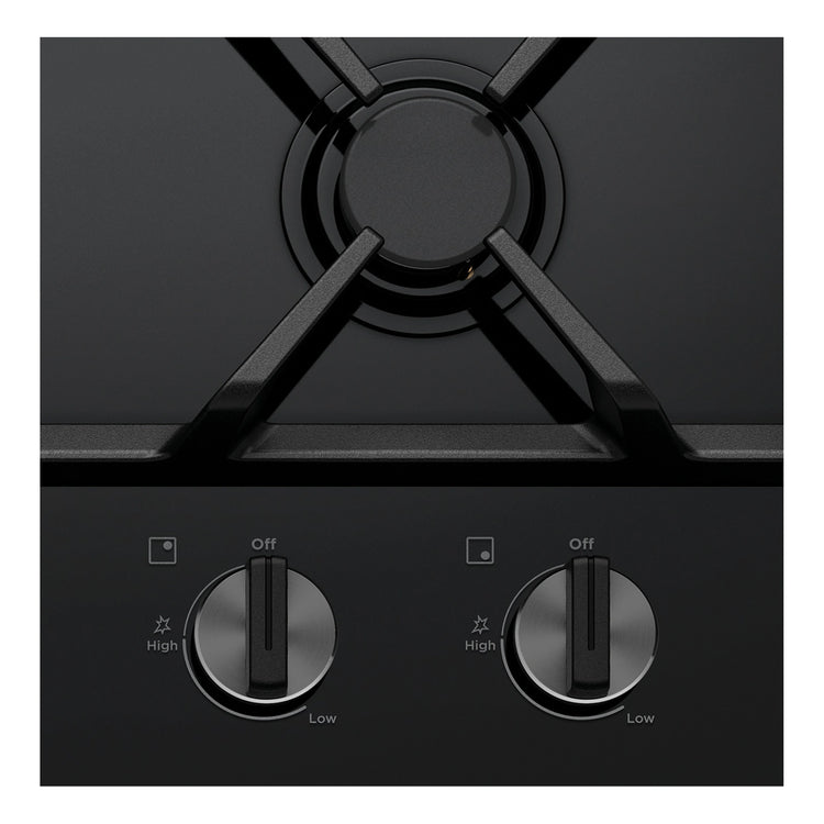 Westinghouse 60cm 3 Burner Ceramic Glass Gas Cooktop Black WHG639BD, Control Panel View