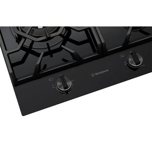 Westinghouse 60cm 3 Burner Ceramic Glass Gas Cooktop Black WHG639BD, Detail View