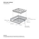 Westinghouse 60cm 4 Burner Stainless Steel Gas Cooktop WHG640SC, Dimensions View