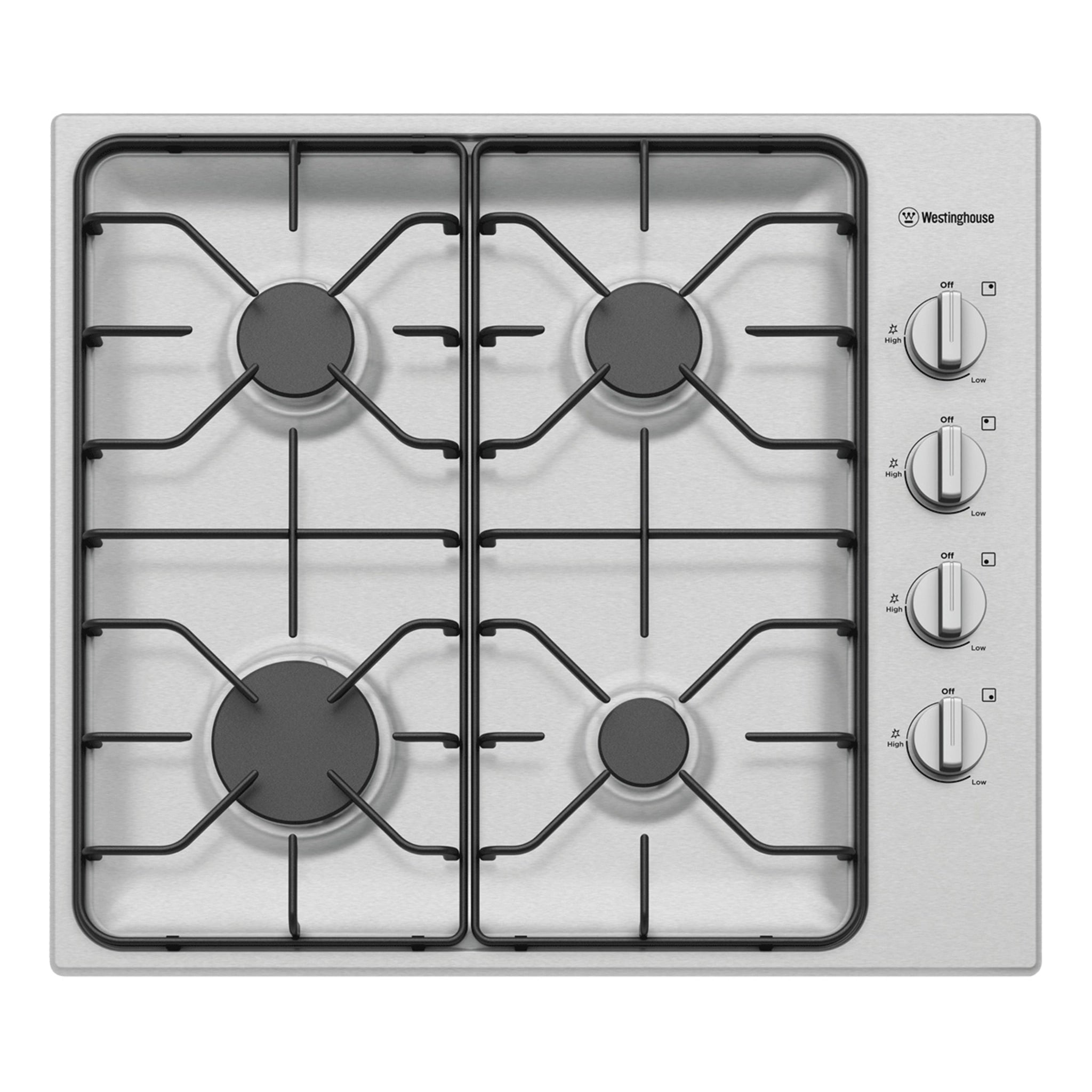Westinghouse WHG640SC 60cm 4 Burner Stainless Steel Gas Cooktop