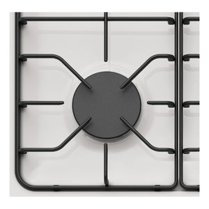 Westinghouse 60cm 4 Enamel Burner Gas Cooktop White WHG640WC, Detail View