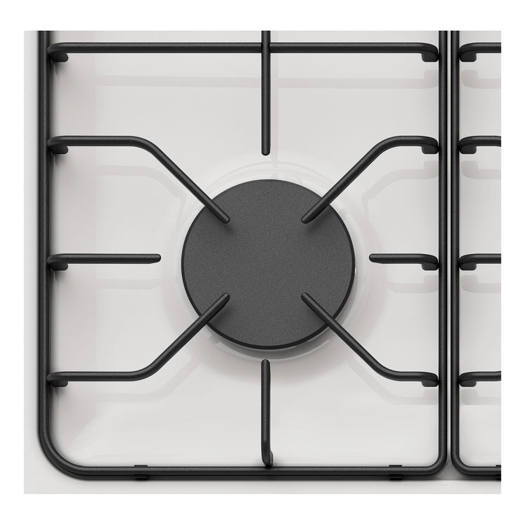 Westinghouse 60cm 4 Enamel Burner Gas Cooktop White WHG640WC, Detail View