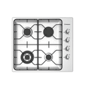 Westinghouse WHG641SA Stainless Steel 60cm Cooktop 4 burners incl. wok, Top view