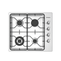 Westinghouse WHG641SA Stainless Steel 60cm Cooktop 4 burners incl. wok, Top view