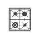 Westinghouse WHG641SA Stainless Steel 60cm Cooktop 4 burners incl. wok, Top view 2