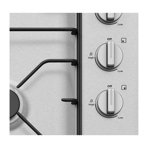 Westinghouse 60cm Stainless Steel Gas Cooktop WHG643SB, Control panel view