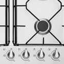 Westinghouse WHG644SA 60cm Stainless Steel Gas Cooktop, Control panel view