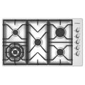 Westinghouse WHG955SA 90cm Stainless Steel Cooktop w/5 Burners, Side Controls, Top view