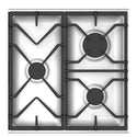 Westinghouse WHG955SA 90cm Stainless Steel Cooktop w/5 Burners, Side Controls, Cooktop view