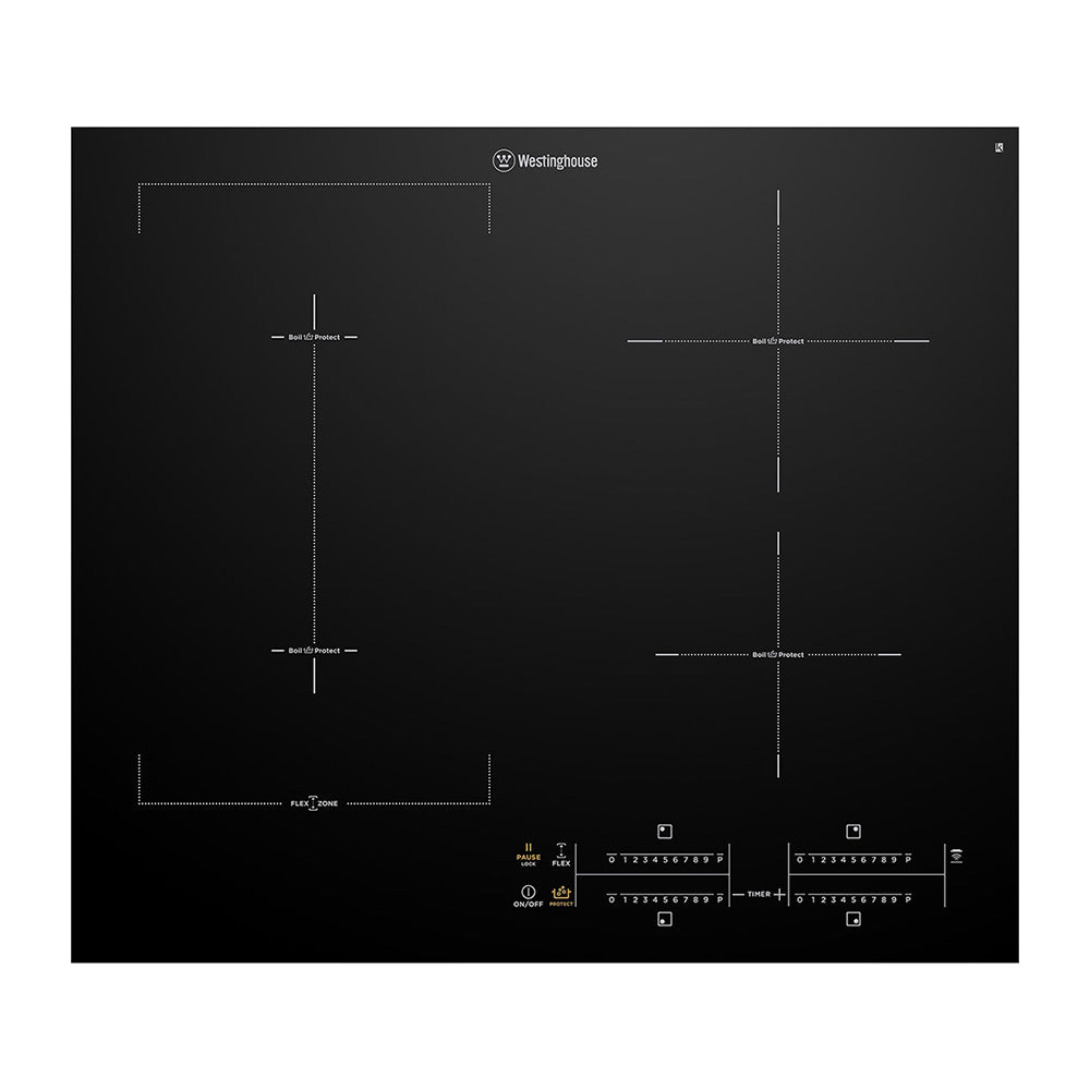 Westinghouse WHI645BC 60cm 4-Zone Induction Cooktop, Top view