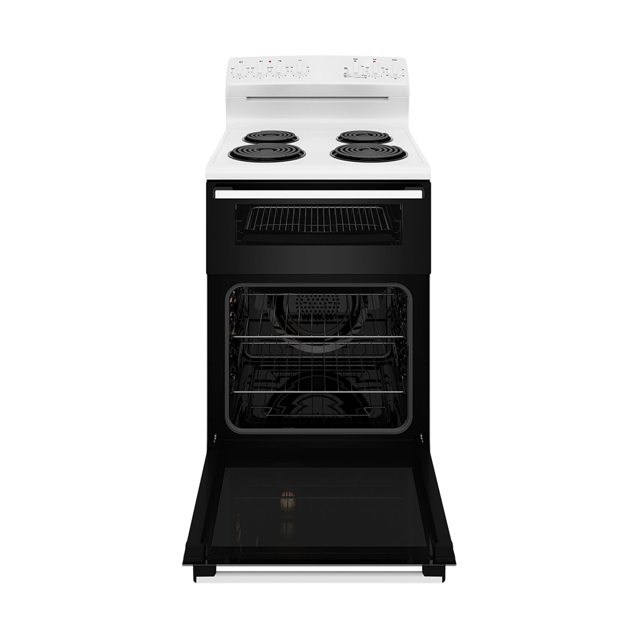 Westinghouse 60 cm Freestanding Electric Oven White WLE622WC, Front View Door Open