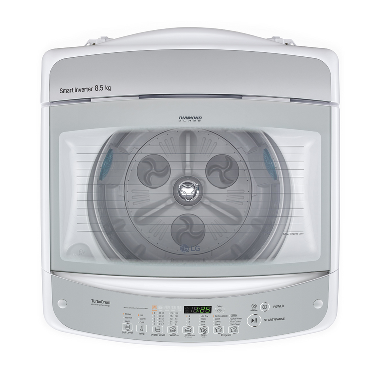 LG 8.5kg Top Load Washing Machine WTG8520, Top view