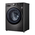 LG WV9-1409B Black Steel 9kg Front Load Washing Machine w/ Steam+, Front left view