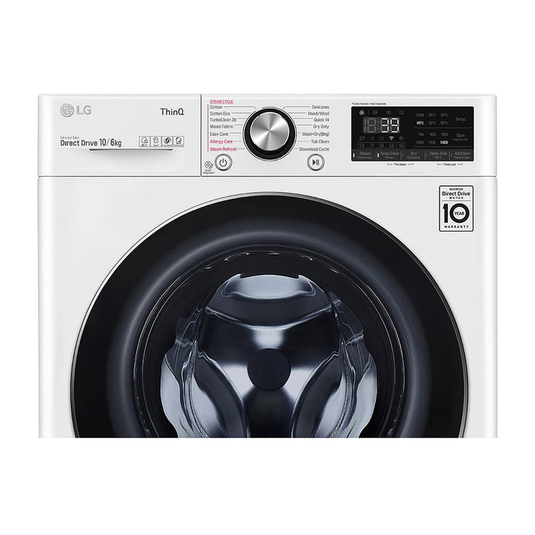 LG 10kg/6kg Series 9 Washer Dryer Combo WVC9-1410W, Panel perspective view