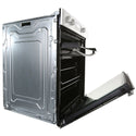 Westinghouse WVE655W White 60 cm Multifunction 80L Oven with Separate Grill, Side view with front open