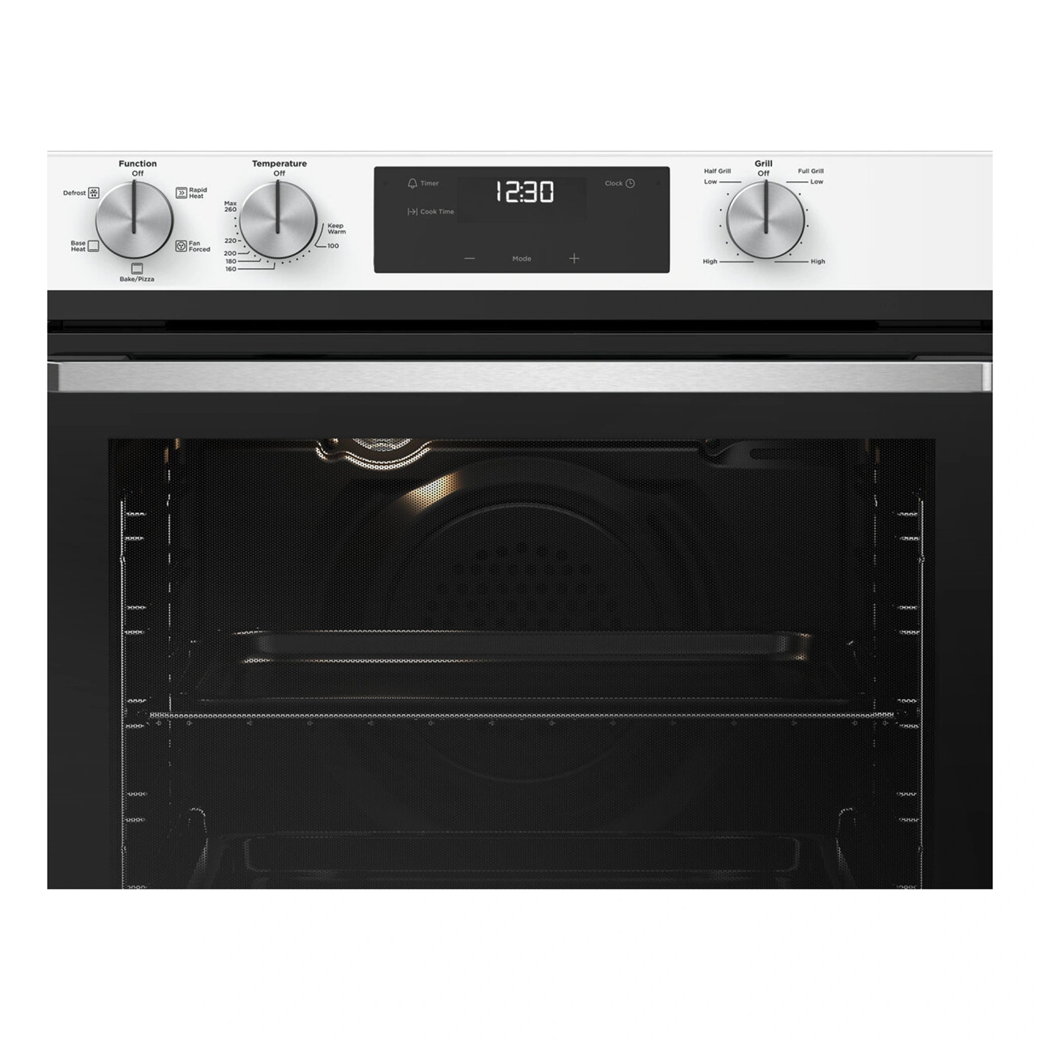 Westinghouse 60cm Multi-Function Oven with Separate Grill White WVE6565WD, Control Panel View