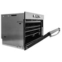 Westinghouse WVE914SB 90cm Electric Underbench Oven, Side view with front open