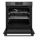 Westinghouse 60cm Multi-Function Pyrolytic Oven with Air Fry and Steam Bake Dark Stainless Steel WVEP6717DD, Front View Door Open