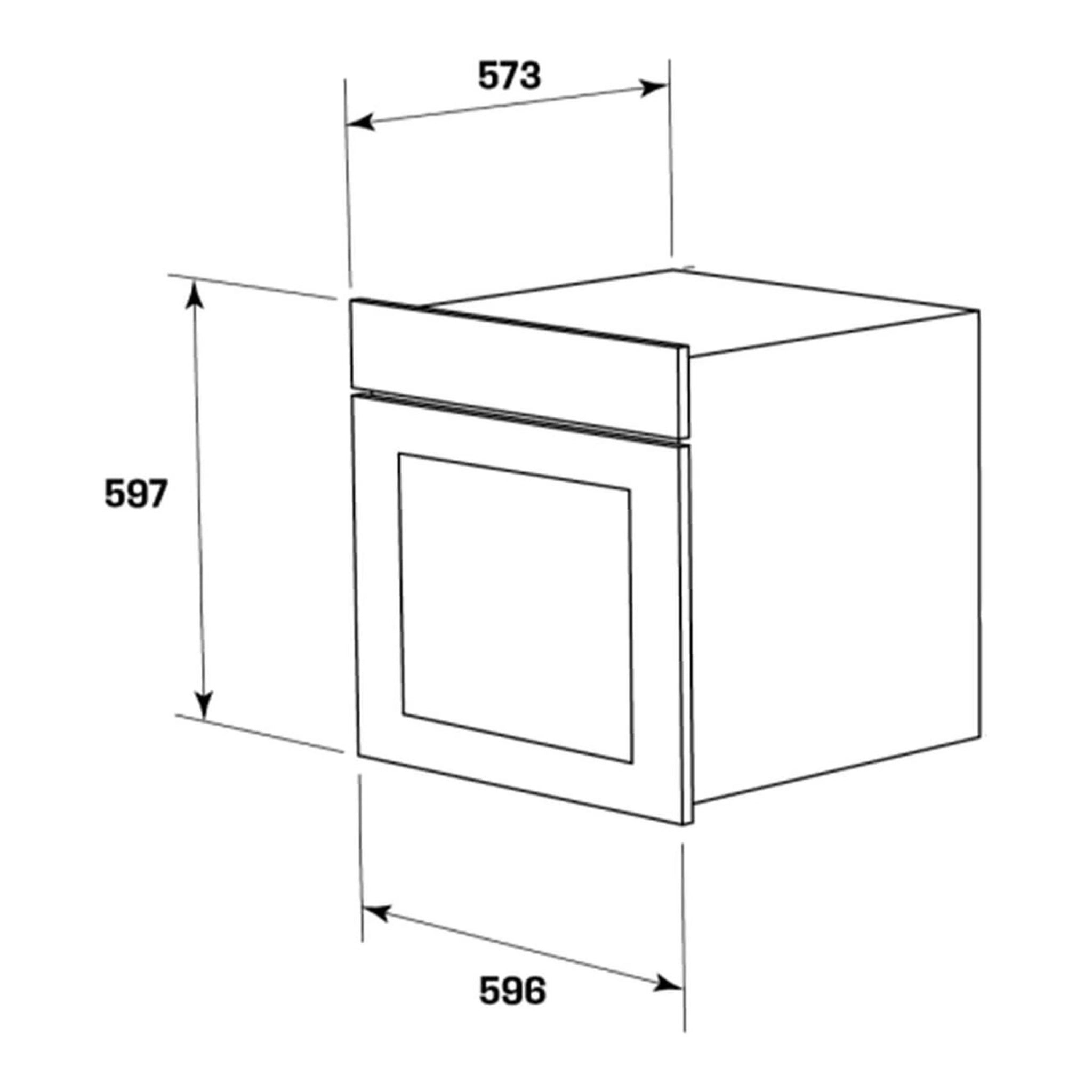 Westinghouse 60cm Multi-Function Side-Opening Oven Stainless Steel WVES6314SDL, Dimensions View