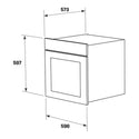 Westinghouse 60cm Multi-Function Side-Opening Oven Stainless Steel WVES6314SDL, Dimensions View