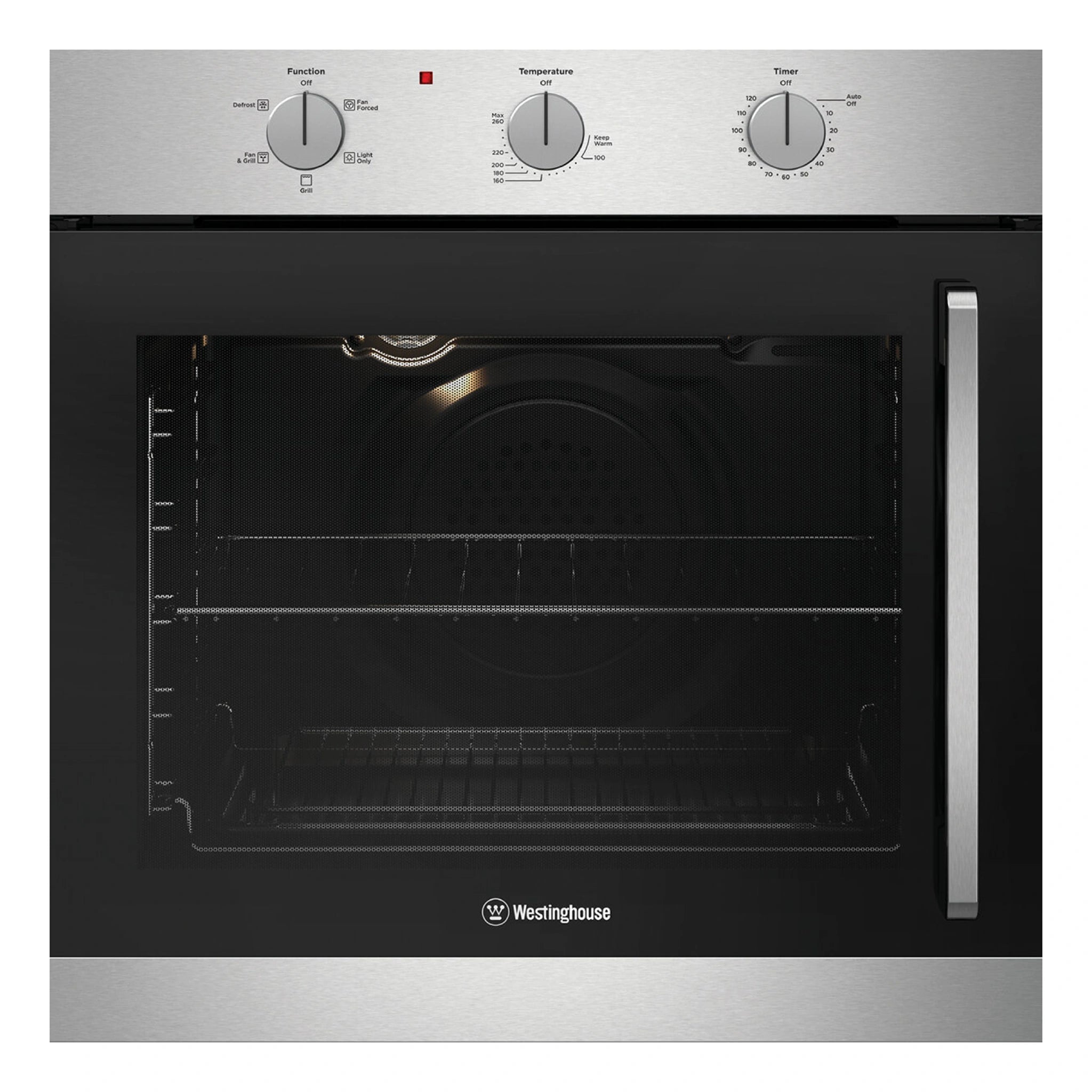 Westinghouse 60cm Multi-Function Side-Opening Oven Stainless Steel WVES6314SDL, Front View