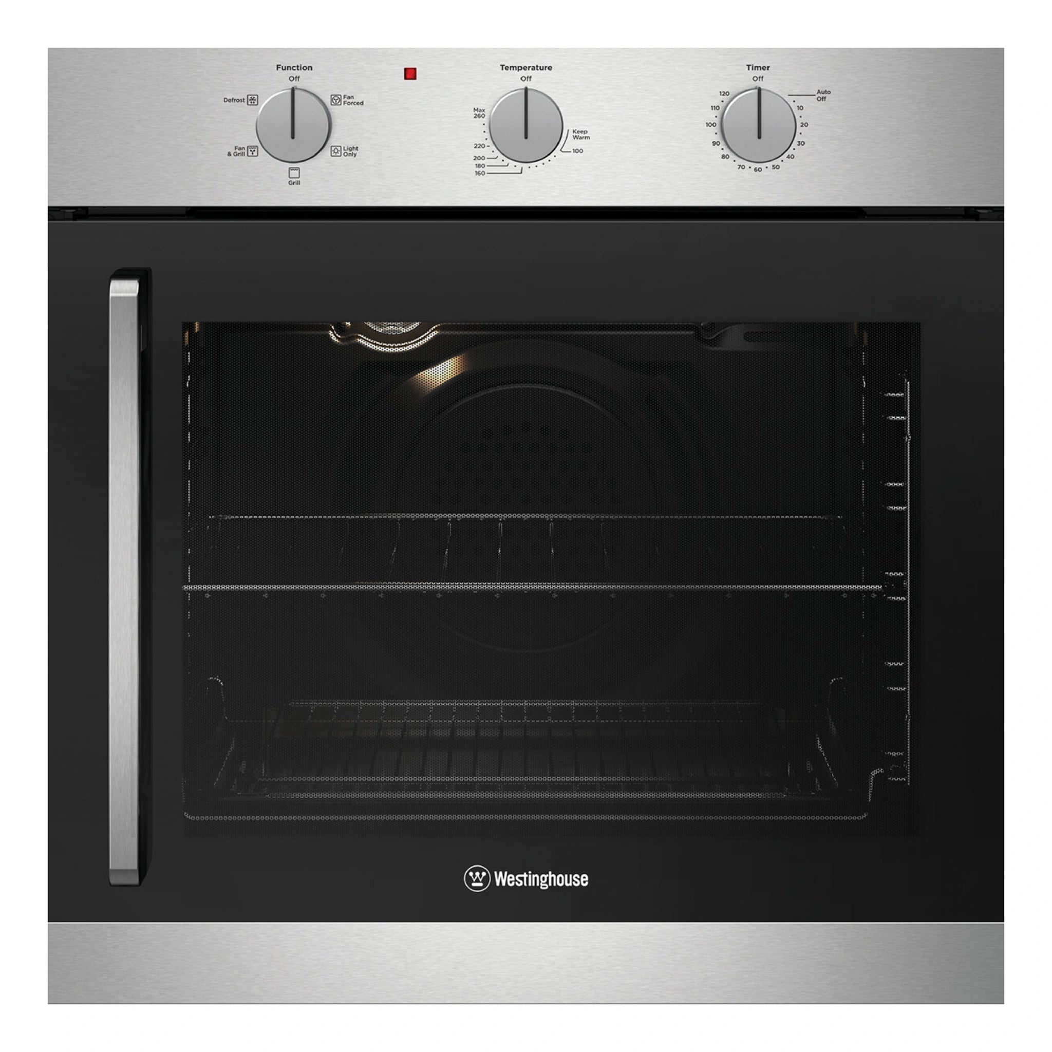 Westinghouse 60cm Right-Opening 5 Function Electric Built-In Oven Steel WVES6314SDR, Front View