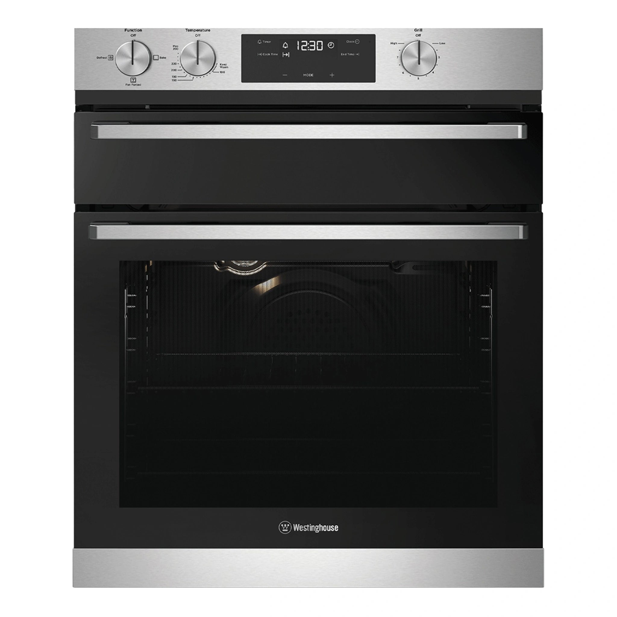 Westinghouse 60cm Built-In LPG Gas Oven with Separate Electric Grill WVG655SCLP, Front View