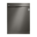 LG XD3A25BS QuadWash 60cm 15 Place Freestanding Dishwasher Black Stainless, Front view