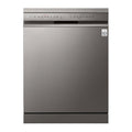 LG XD4B24PS QuadWash 60cm 14 Place Freestanding Dishwasher Platinum Steel, Front view