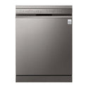 LG XD4B24PS QuadWash 60cm 14 Place Freestanding Dishwasher Platinum Steel, Front view
