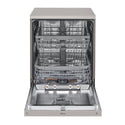LG XD4B24PS QuadWash 60cm 14 Place Freestanding Dishwasher Platinum Steel, Front open