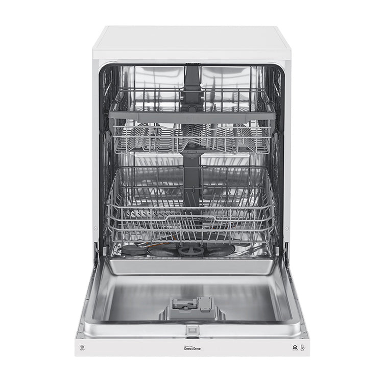LG XD5B14WH QuadWash 60cm 14 Place Freestanding Dishwasher White, Front open