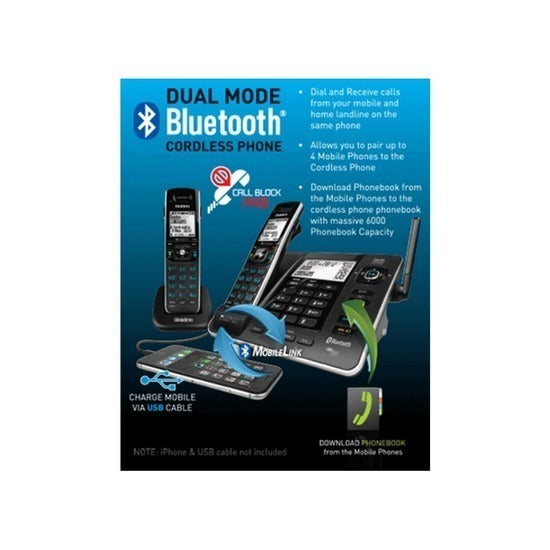 Uniden XDECT8315+1 Twin Handset Digital Cordless Phone System Bluetooth