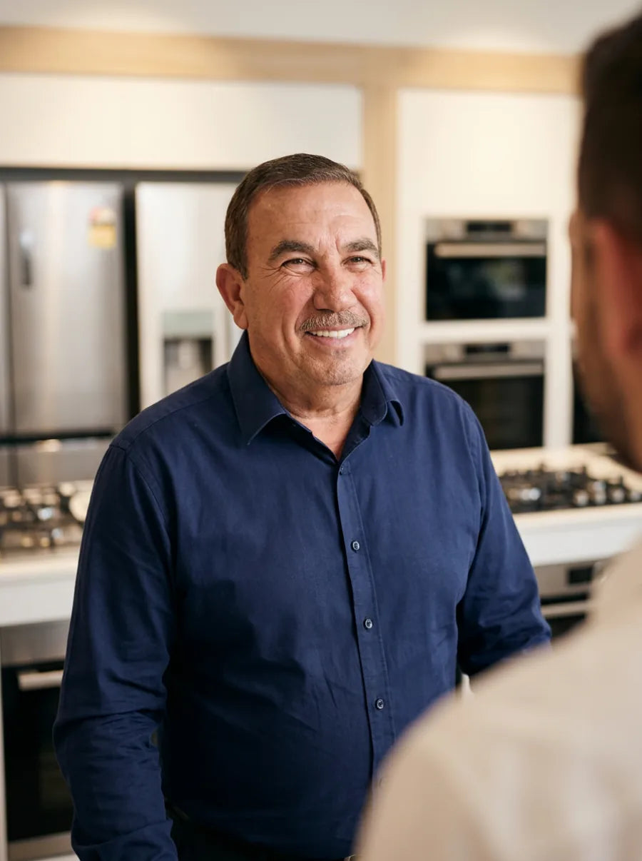 Appliance Giant team member helping a customer